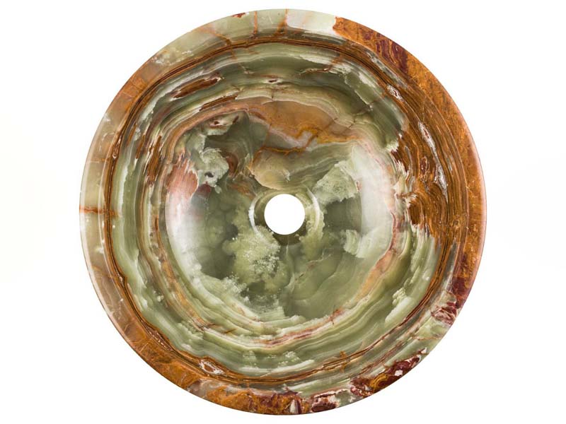 Lavabo rund aus Stein, Achat Stein Innenansicht