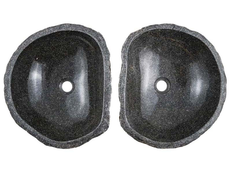 Lavabo Stein für Bad und Garten Grau/Schwarz