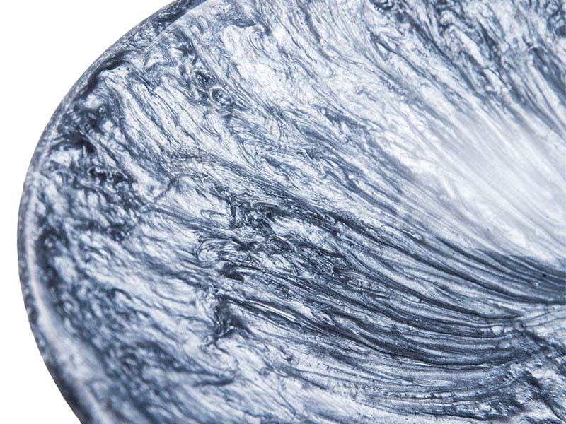 Lavabo Freistehend Oval Weiss/Schwarz Epoxidharz