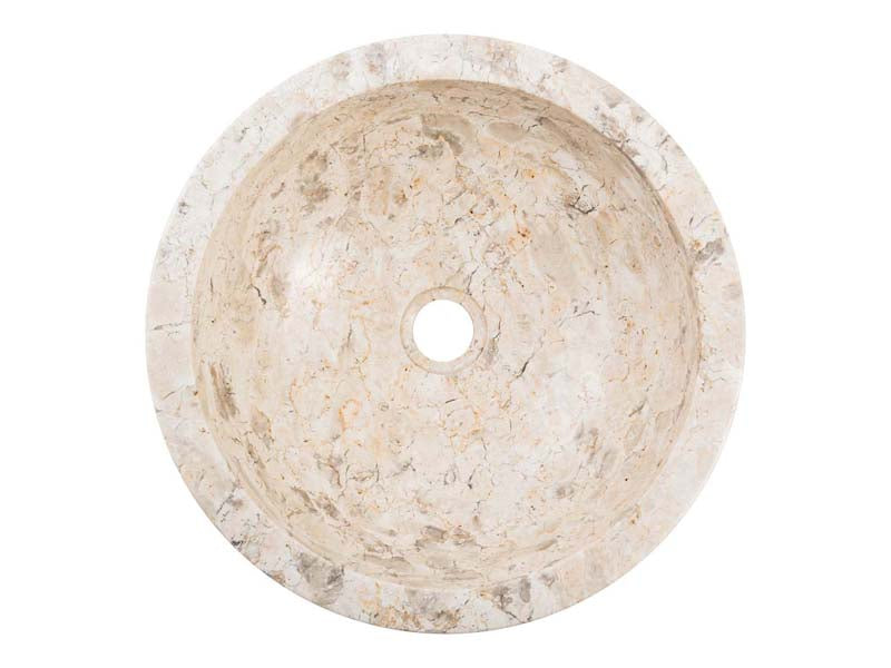 Lavabo rund aus Stein, beige