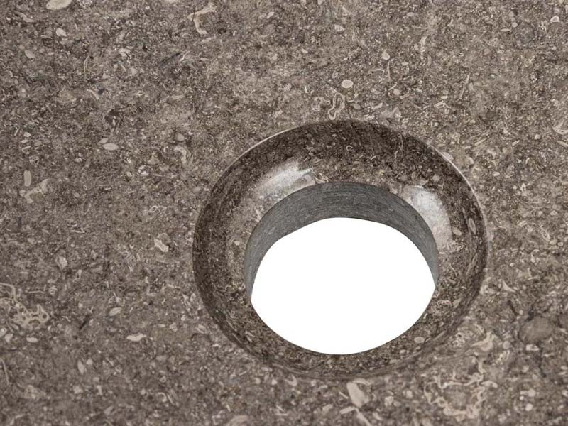 Badezimmer Lavabo, Stein rund grau