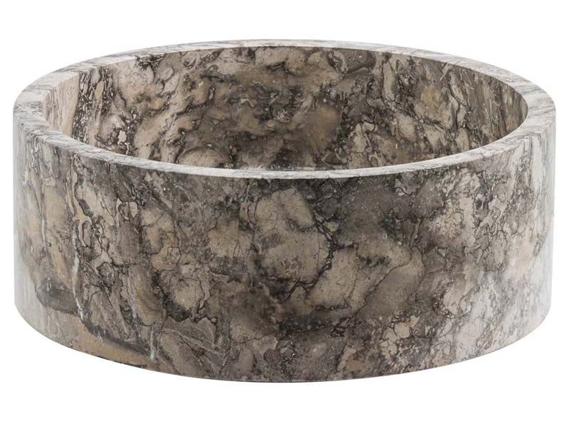 Lavabo au Stein, Marmor, rund, grau/beige