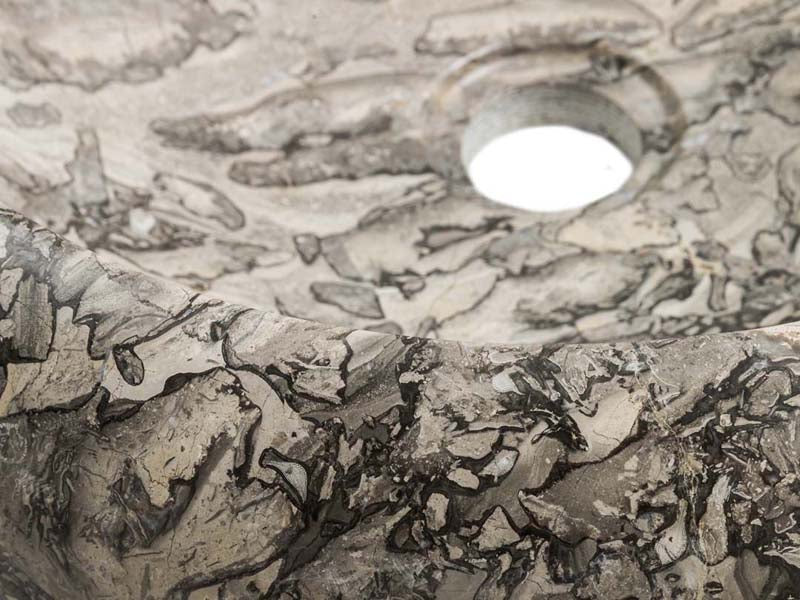Waschbecken Stein rund grau