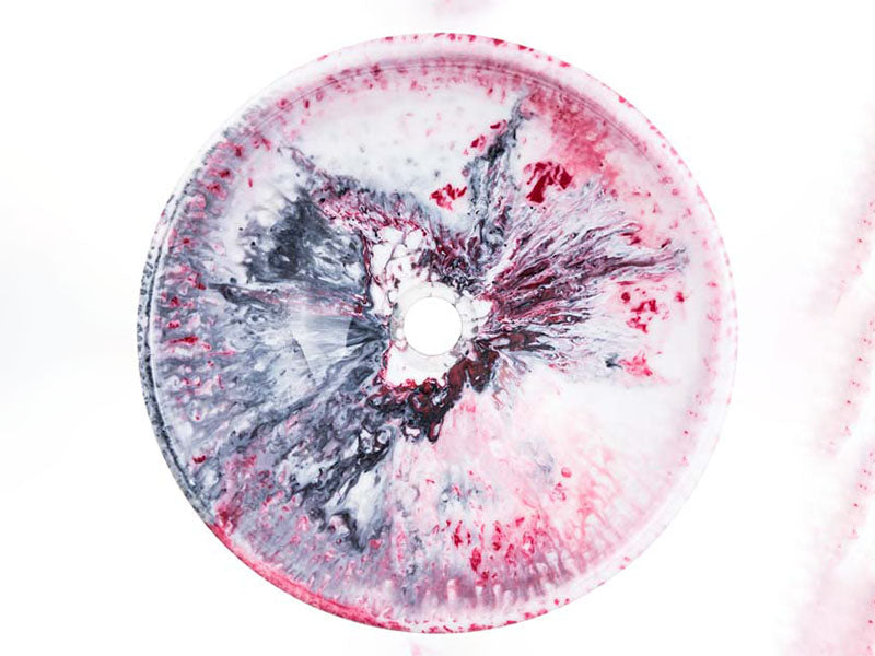 Lavabo Weiss/Altrosa/Violett Epoxy Kunstharz