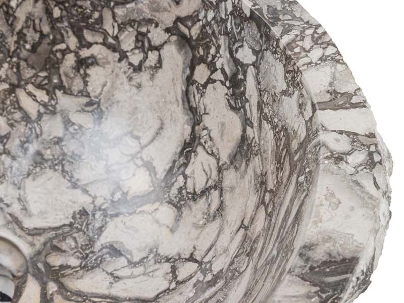 Lavabo Stein Marmor grau/schwarz