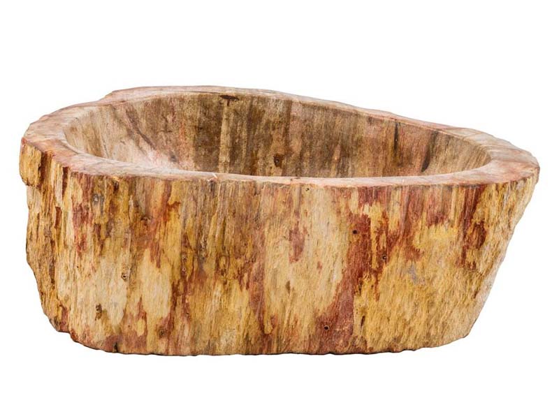Lavabo Badezimmer, Holzversteinerung, braun/hellbraun, irregulär