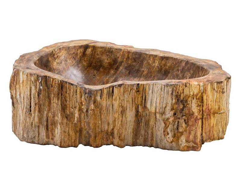 Lavabo Badezimmer, Holzversteinerung, braun/hellbraun, irregulär