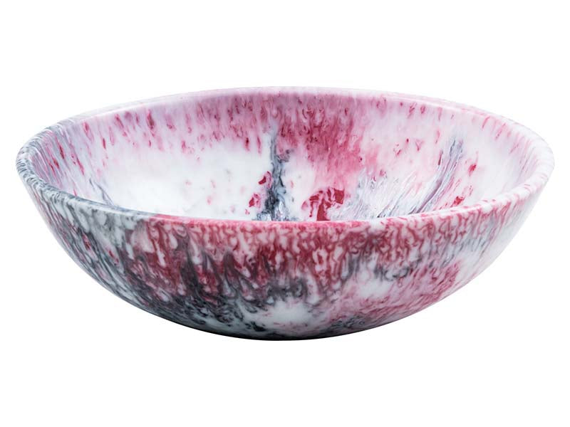 Lavabo rund, Epoxidharz, weiss, magenta