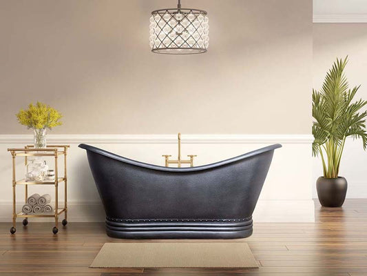 Badewanne Vintage Braun, Karavellenstahl oval