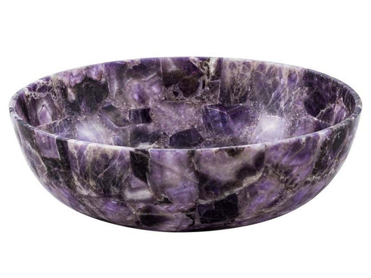 Lavabo Badezimmer, rund, Natur-Halbedelstein Amethyst Waschbecken