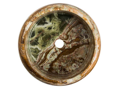 Lavabo Stein rund grüner Onyx Waschbecken