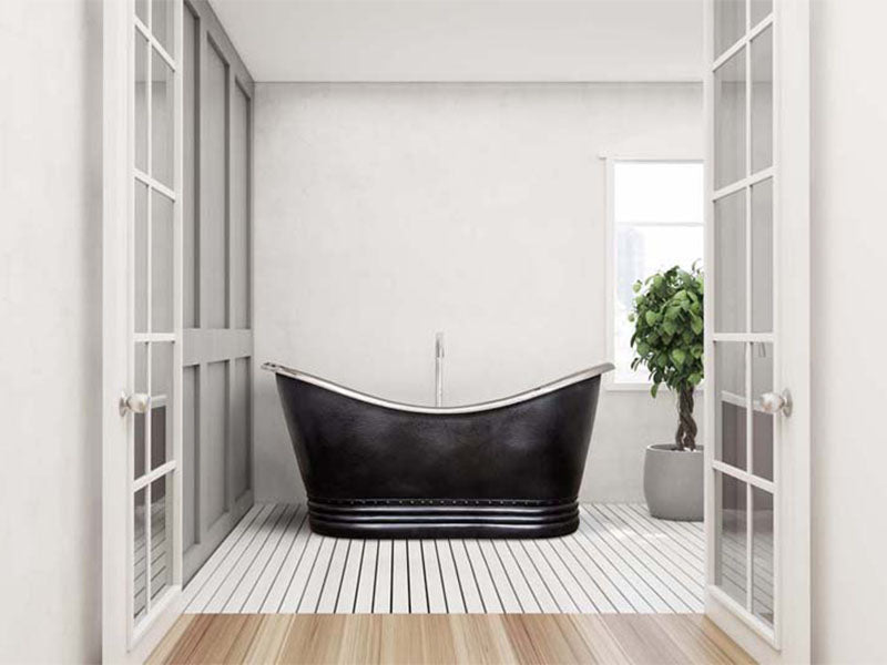 Badewanne freistehend schwarz, oval